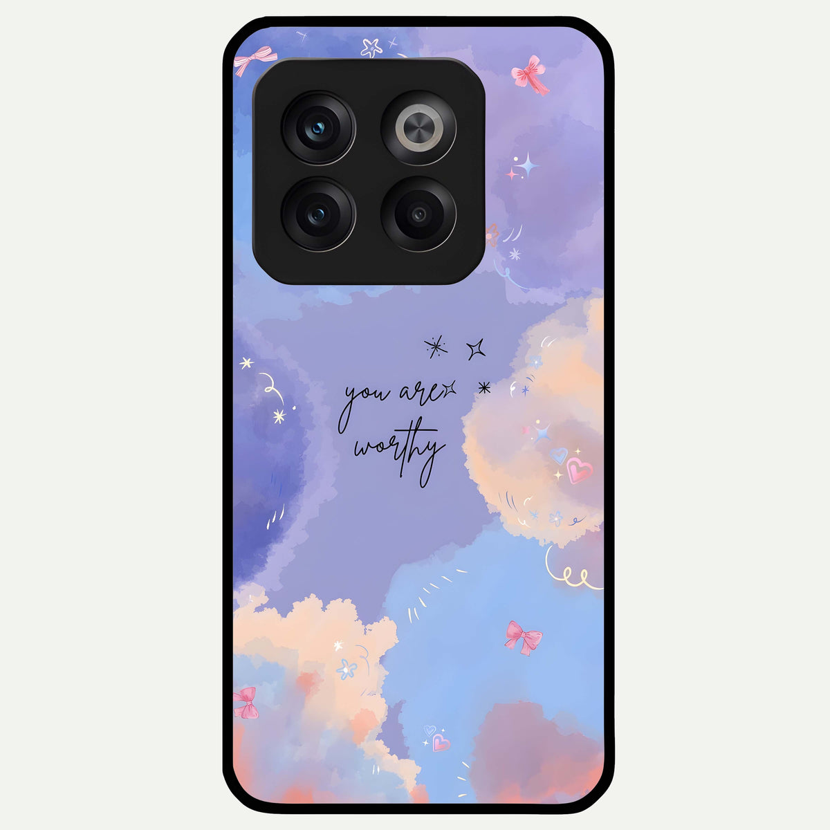  Celestial Cloud Magic Glass Case For OnePlus 10T back cover – full design glossy printed glass finish