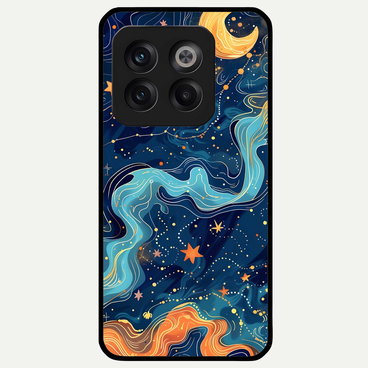  Celestial Dream Flow Glass Case For OnePlus 10T back cover – full design glossy printed glass finish