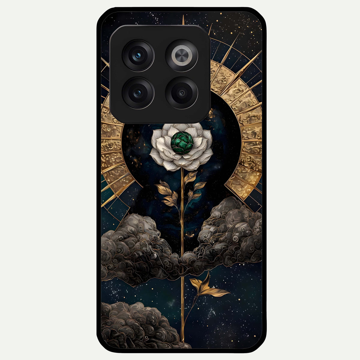  Celestial Lotus Morang Glass Case For OnePlus 10T back cover – full design glossy printed glass finish