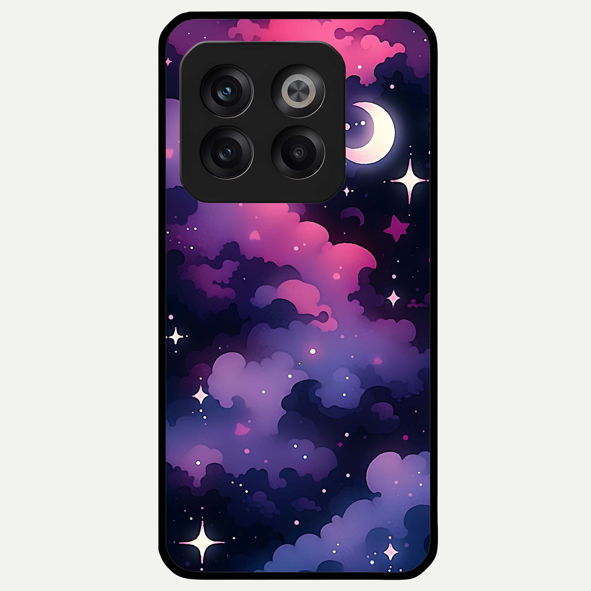  Celestial Moon Magic Glass Case For OnePlus 10T back cover – full design glossy printed glass finish