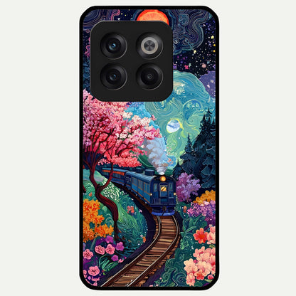  Celestial Train Journey Glass Case For OnePlus 10T back cover – full design glossy printed glass finish