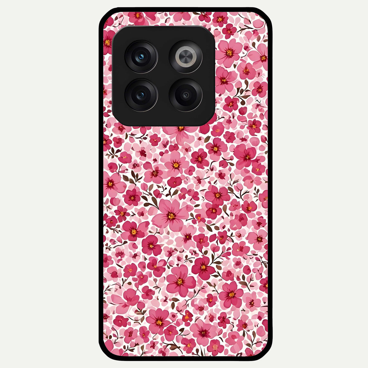  Cherry Blossom Charm Glass Case For OnePlus 10T back cover – full design glossy printed glass finish