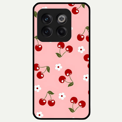  Cherry Love Mood Glass Case For OnePlus 10T back cover – full design glossy printed glass finish