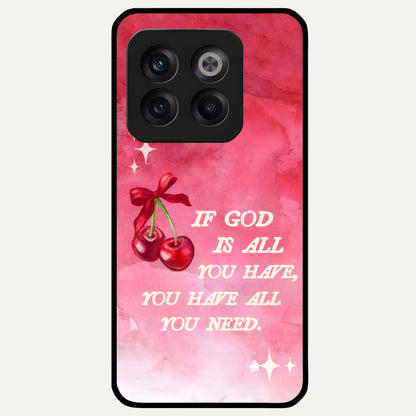  Cherry Quote Glass Case For OnePlus 10T back cover – full design glossy printed glass finish