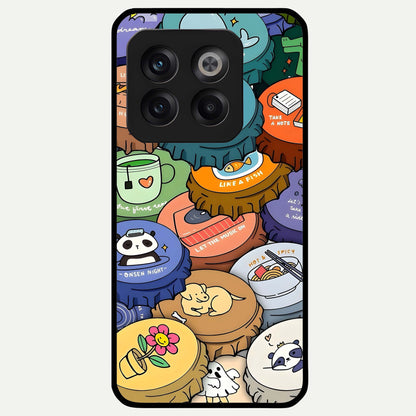  Coins Patterns Glass Case For OnePlus 10T back cover – full design glossy printed glass finish
