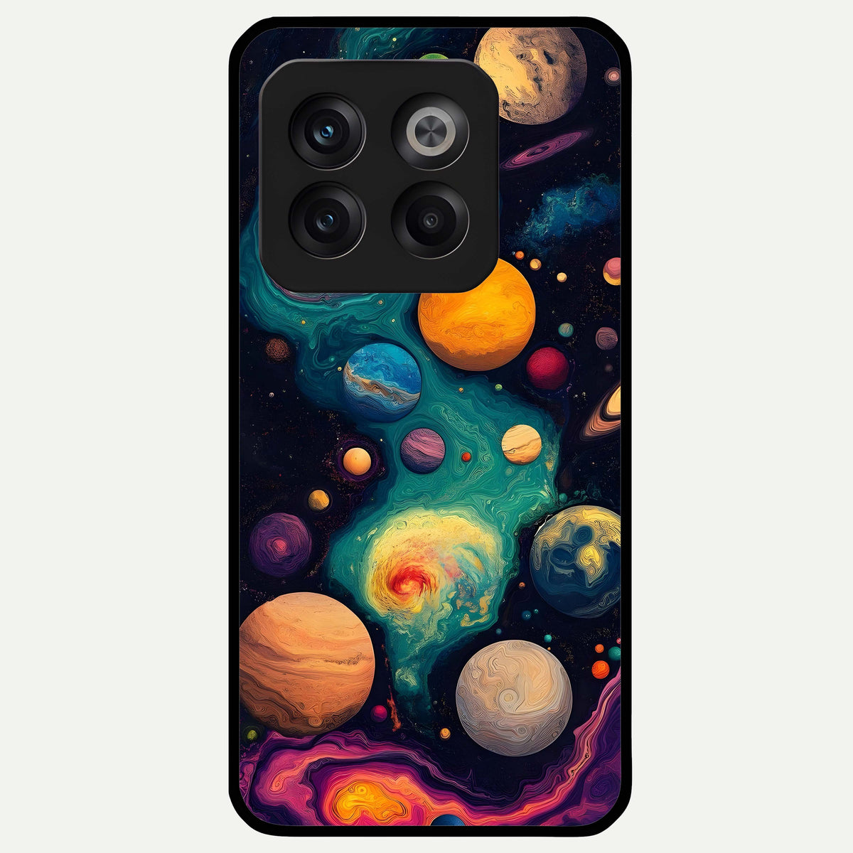  Cosmic Planet Journey Glass Case For OnePlus 10T back cover – full design glossy printed glass finish