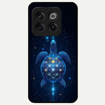  Crimson Blue Turtle Glass Case For OnePlus 10T back cover – full design glossy printed glass finish