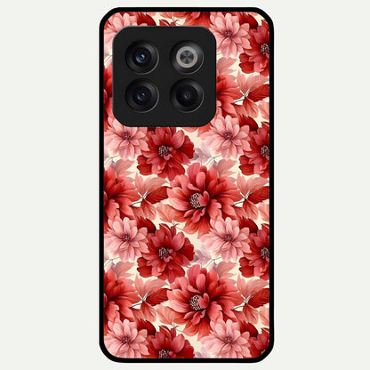  Crimson Love Petals Glass Case For OnePlus 10T back cover – full design glossy printed glass finish