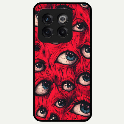  Crimson Watch Eyes Glass Case For OnePlus 10T back cover – full design glossy printed glass finish
