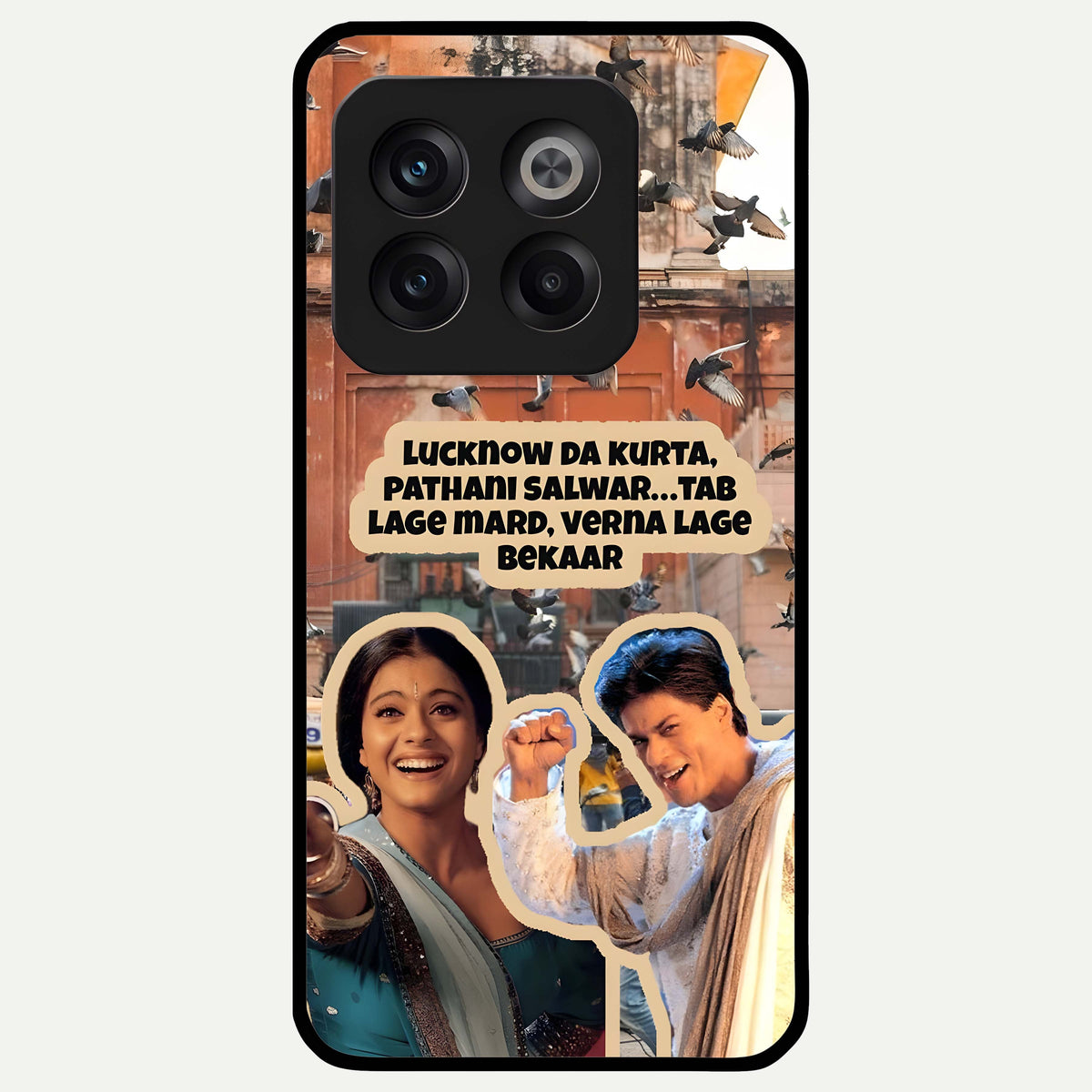  Desi Retro Vibes Glass Case For OnePlus 10T back cover – full design glossy printed glass finish
