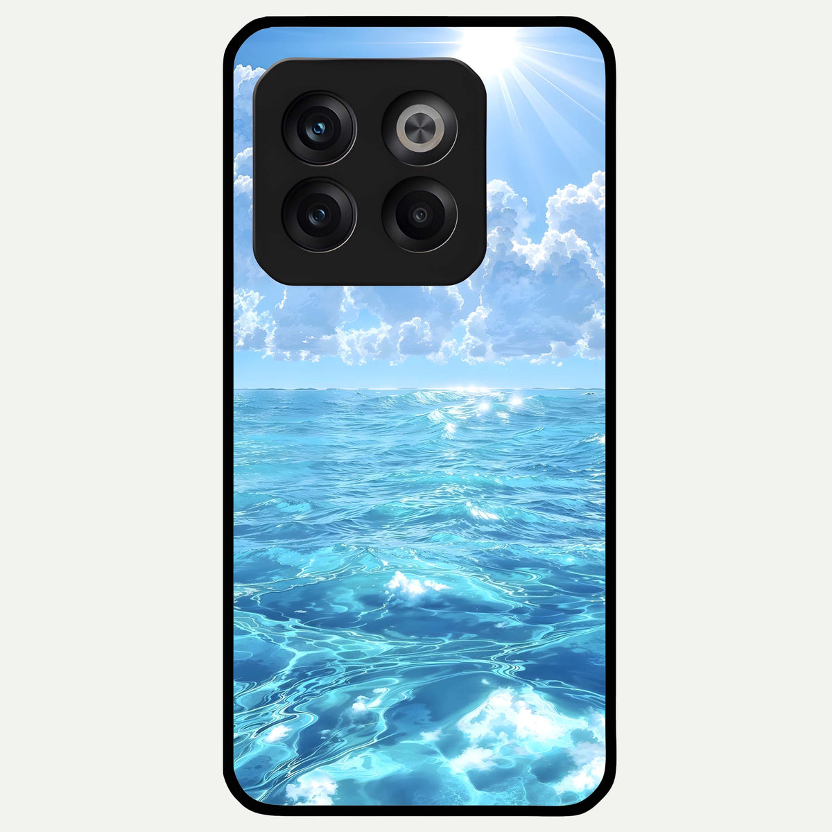  Endless Ocean Horizon Glass Case For OnePlus 10T back cover – full design glossy printed glass finish