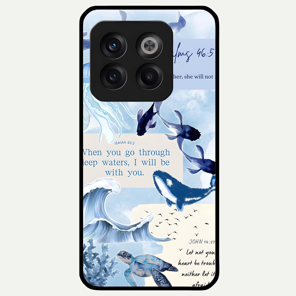  Faithful Ocean Promise Glass Case For OnePlus 10T back cover – full design glossy printed glass finish