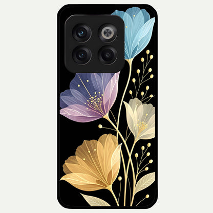 Flower Bloom Glow Glass Case For OnePlus 10T back cover – full design glossy printed glass finish