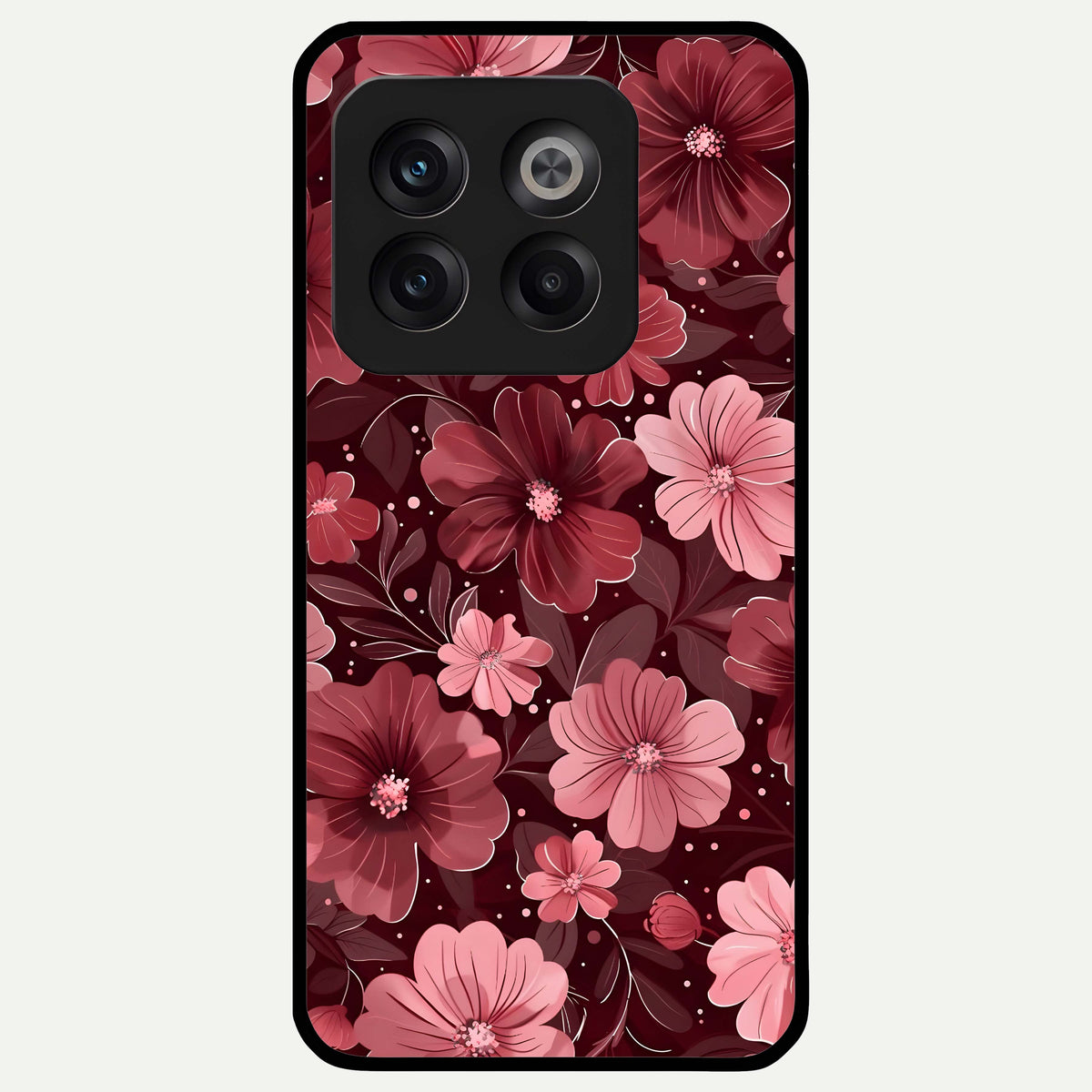  Flower Blush Bloom Glass Case For OnePlus 10T back cover – full design glossy printed glass finish