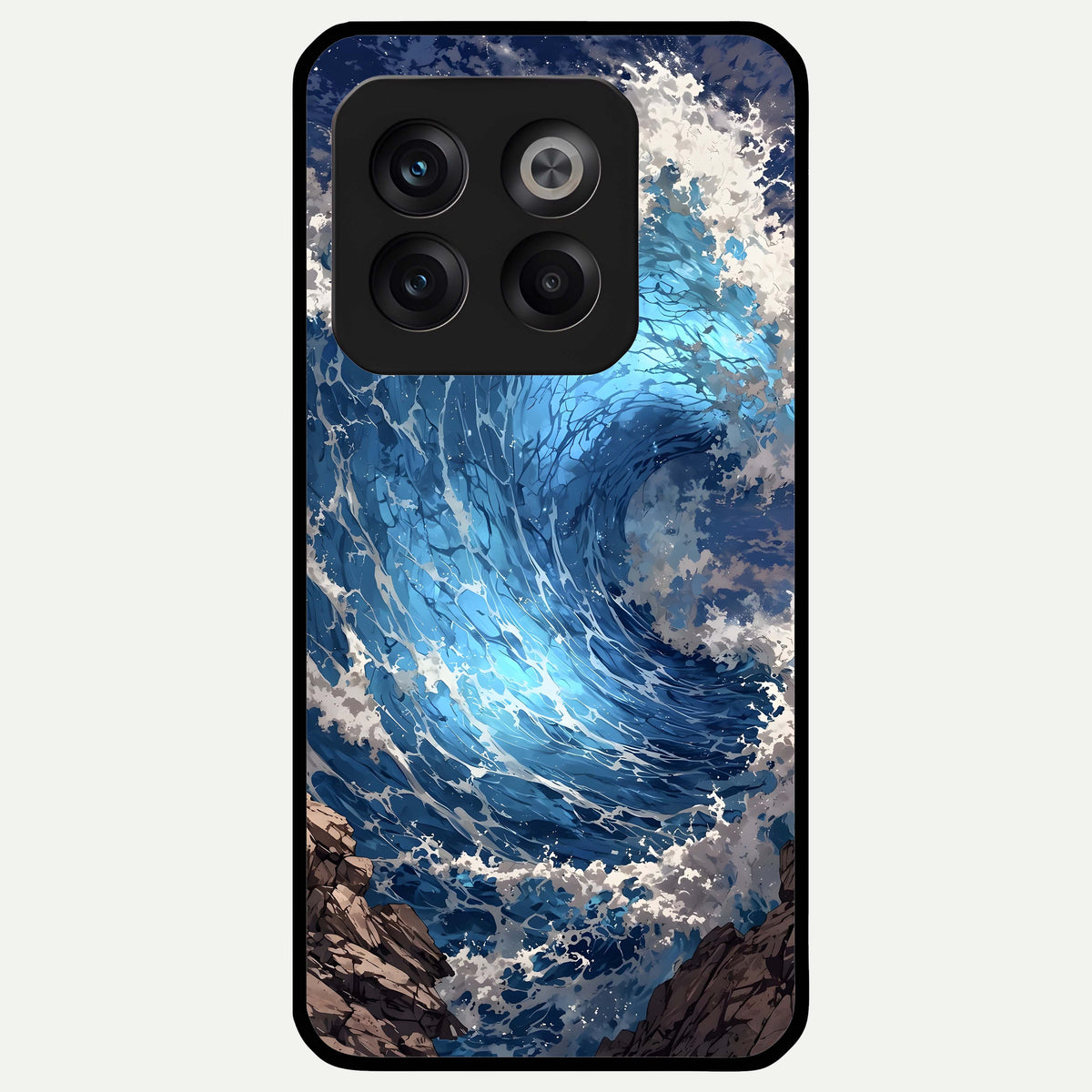  Giant Ocean Wave Glass Case For OnePlus 10T back cover – full design glossy printed glass finish