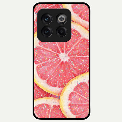  Glitter Grapefruit Glass Case For OnePlus 10T back cover – full design glossy printed glass finish
