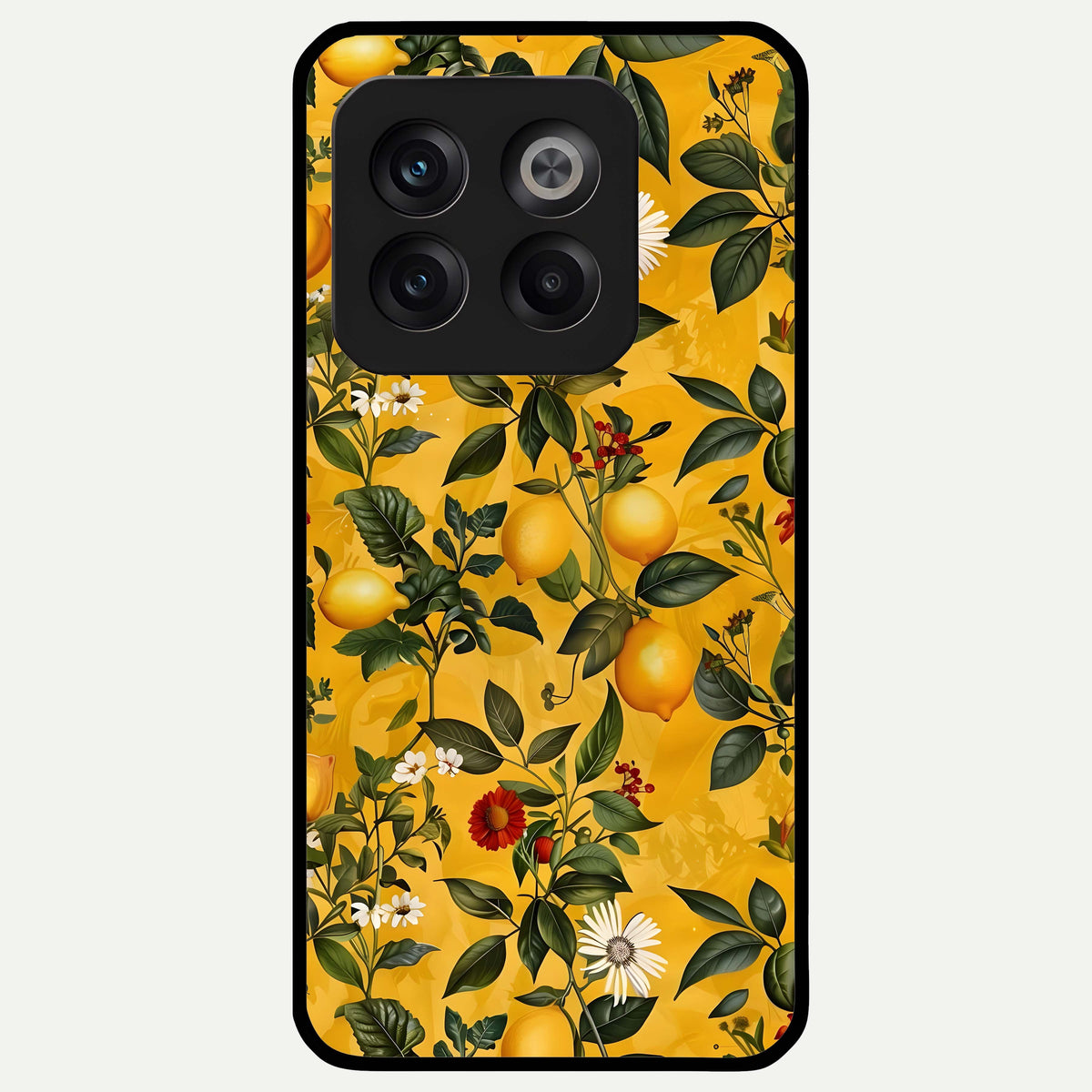  Golden Lemon Field Glass Case For OnePlus 10T back cover – full design glossy printed glass finish