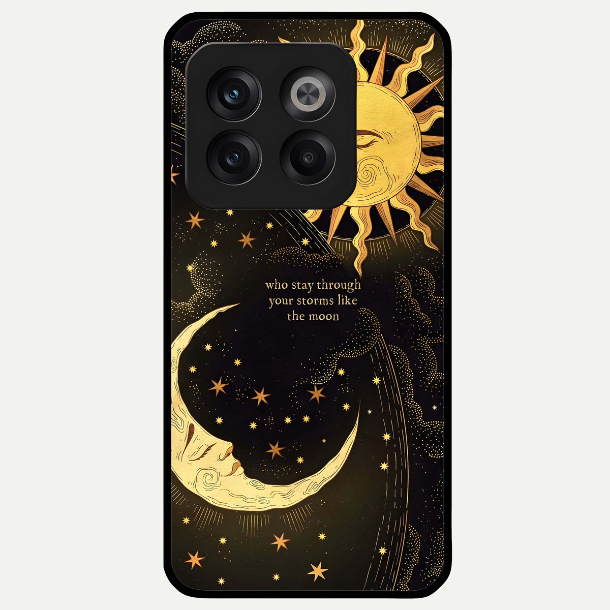  Golden Lunar Love Glass Case For OnePlus 10T back cover – full design glossy printed glass finish