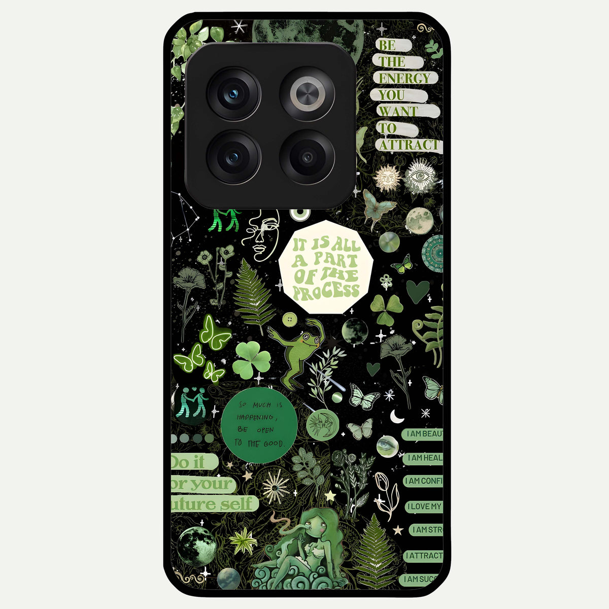  Green Mandala Pattern Glass Case For OnePlus 10T back cover – full design glossy printed glass finish