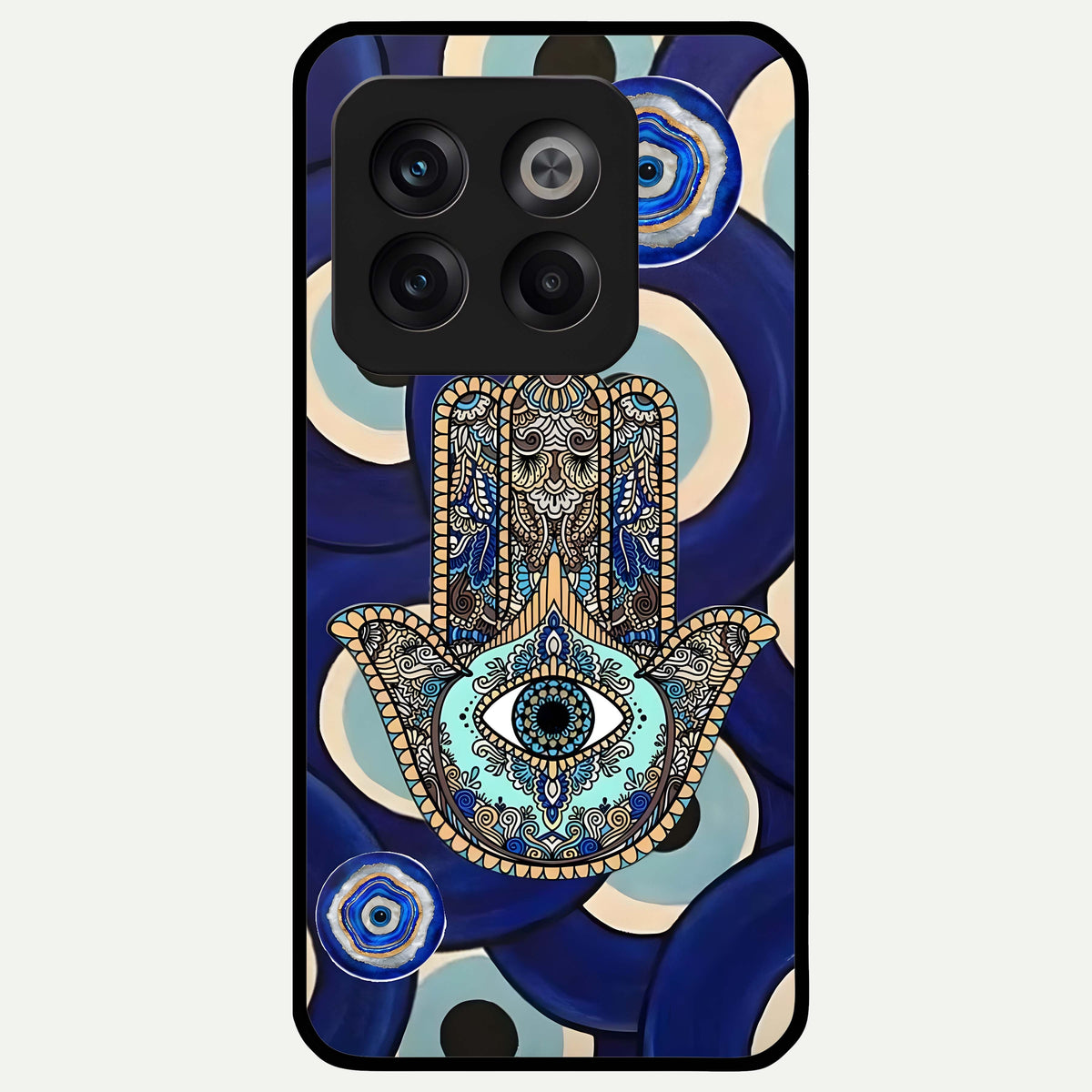  Hamsa Divine Guard Glass Case For OnePlus 10T back cover – full design glossy printed glass finish