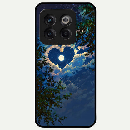  Heart With Moon Sky Glass Case For OnePlus 10T back cover – full design glossy printed glass finish