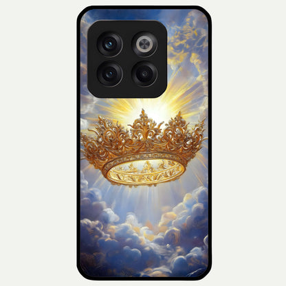  Heavenly Crown Light Glass Case For OnePlus 10T back cover – full design glossy printed glass finish