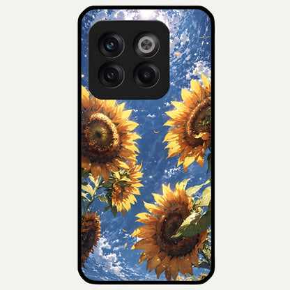  Heavenly Sunflower Rise Glass Case For OnePlus 10T back cover – full design glossy printed glass finish