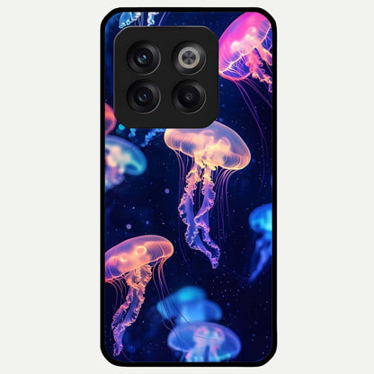  Jellyfish Pattern Glass Case For OnePlus 10T back cover – full design glossy printed glass finish