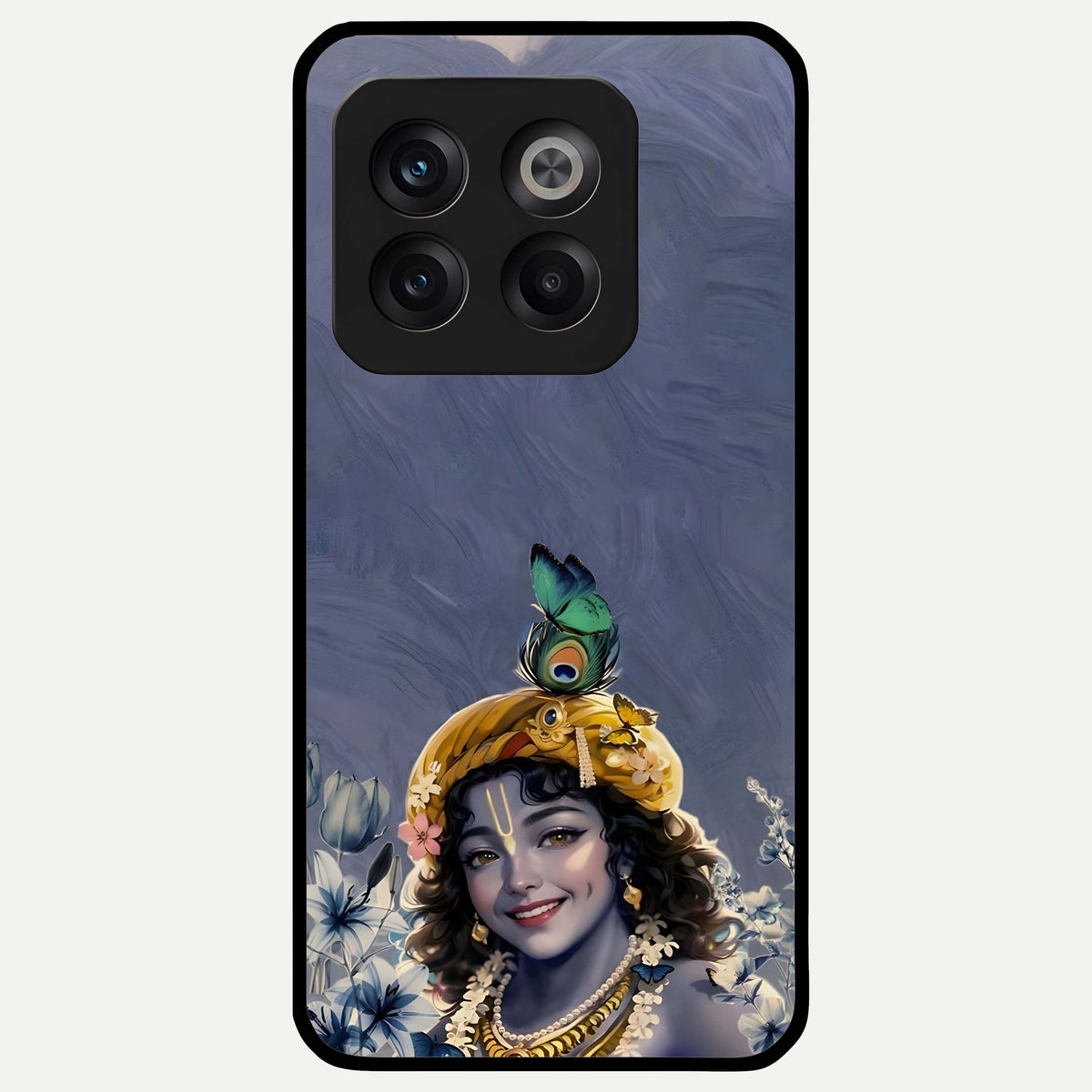  Lord Krishna Glass Case For OnePlus 10T back cover – full design glossy printed glass finish