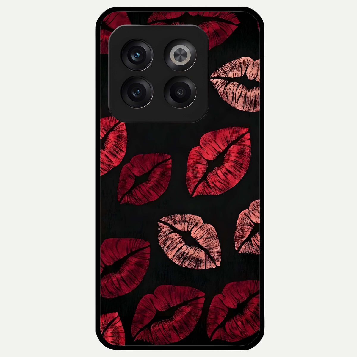  Midnight Kiss Love Glass Case For OnePlus 10T back cover – full design glossy printed glass finish