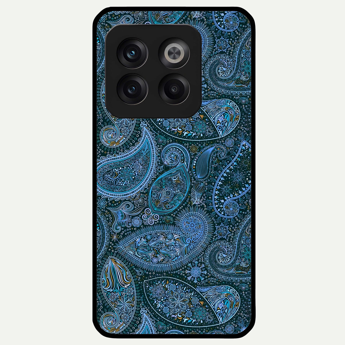  Midnight Paisley Glow Glass Case For OnePlus 10T back cover – full design glossy printed glass finish