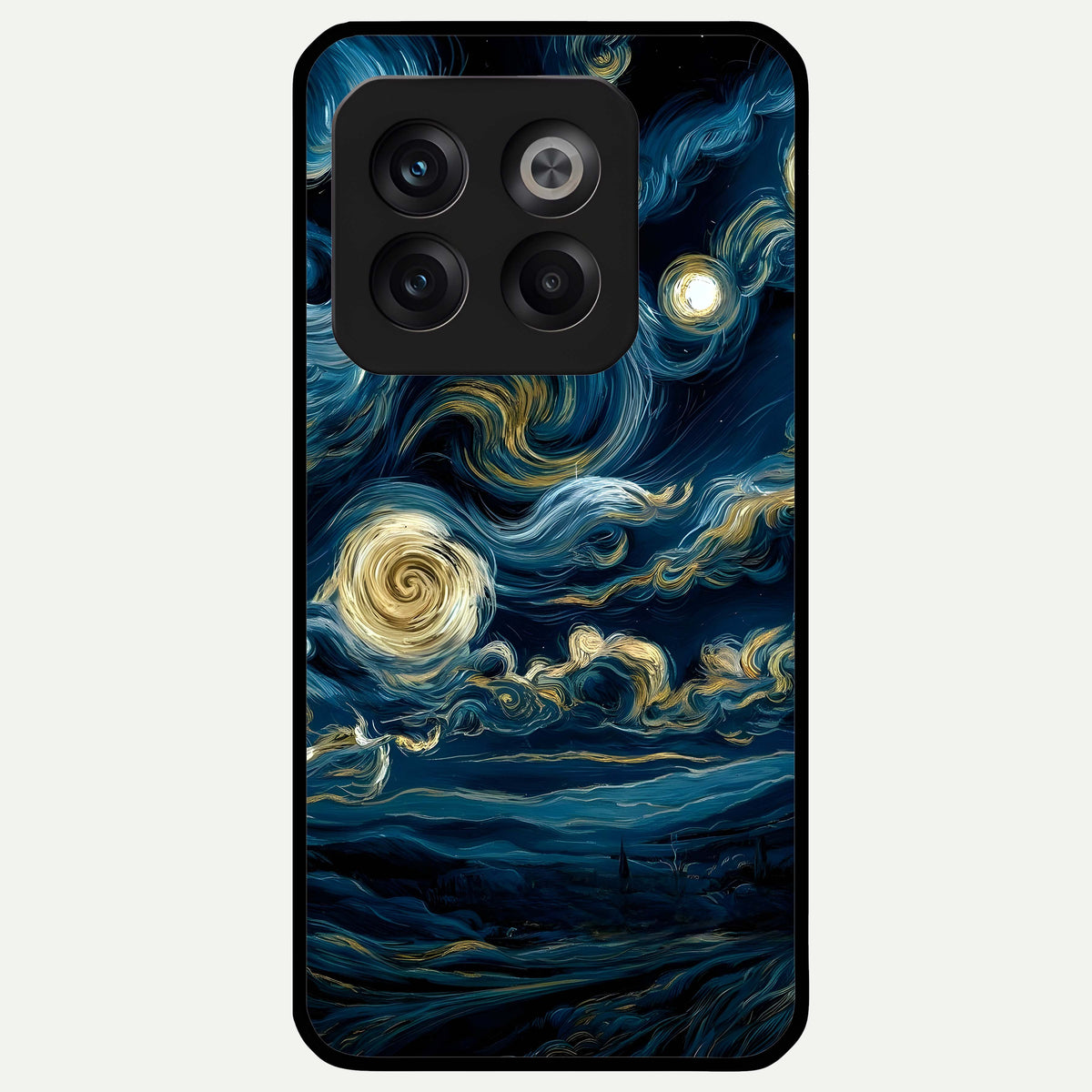  Midnight Sky Whirl Glass Case For OnePlus 10T back cover – full design glossy printed glass finish