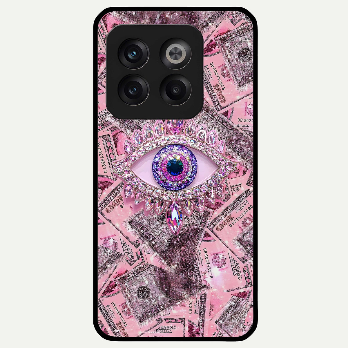  Money Eye Luxe Glass Case For OnePlus 10T back cover – full design glossy printed glass finish