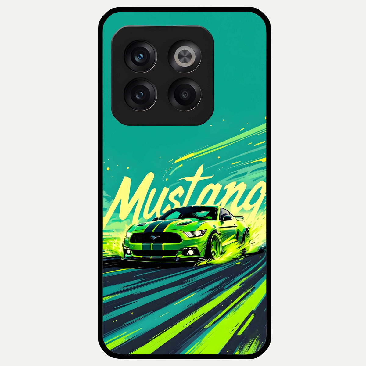  Mustang Bang Glass Case For OnePlus 10T back cover – full design glossy printed glass finish