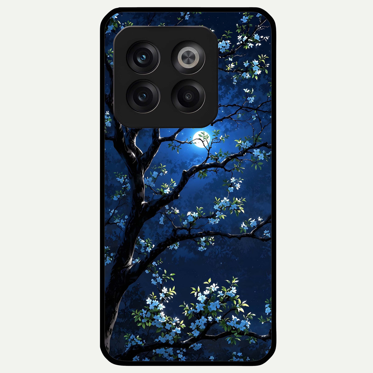  Mystic Floral Night Glass Case For OnePlus 10T back cover – full design glossy printed glass finish