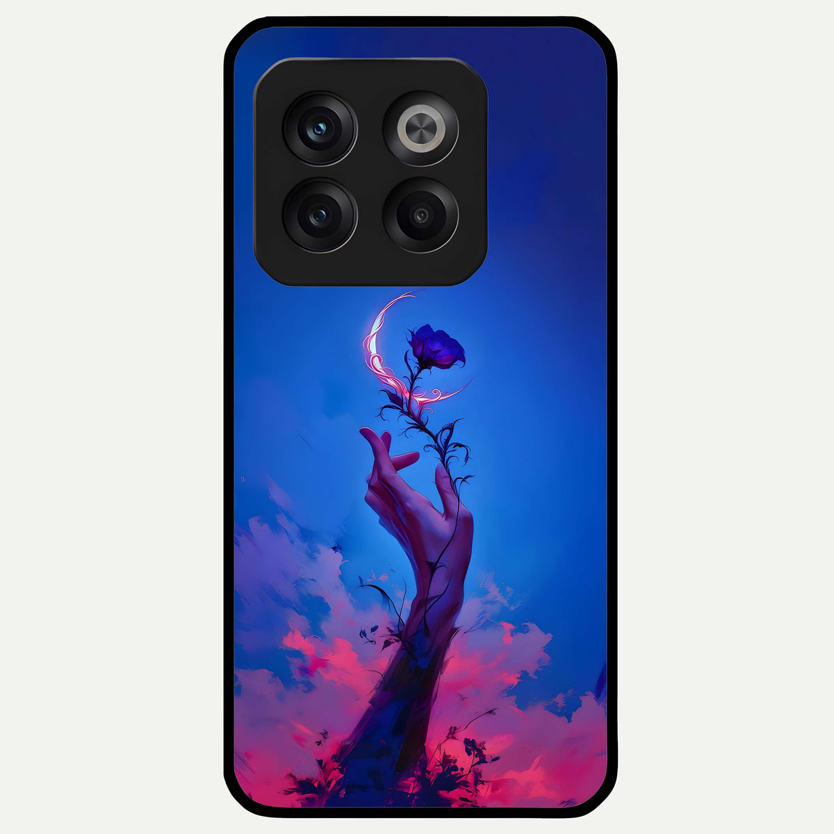  Mystic Hand Glass Case For OnePlus 10T back cover – full design glossy printed glass finish