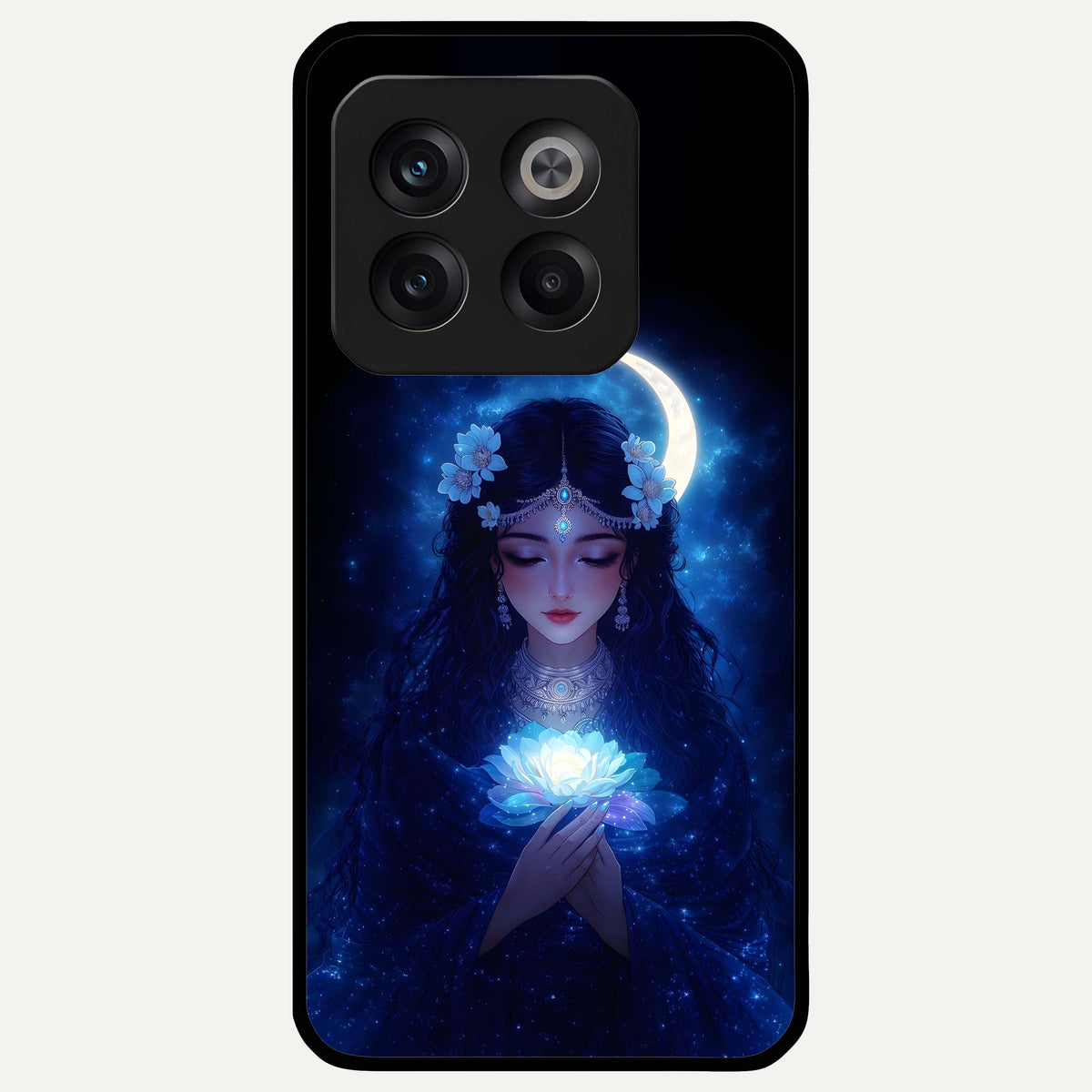  Mystic Moon Queen Glass Case For OnePlus 10T back cover – full design glossy printed glass finish