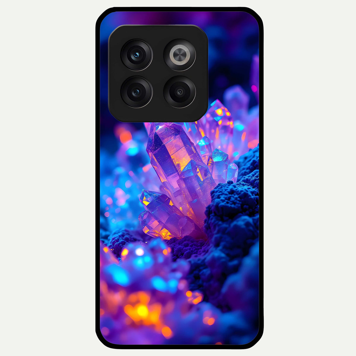  Neon Aura Shards Glass Case For OnePlus 10T back cover – full design glossy printed glass finish
