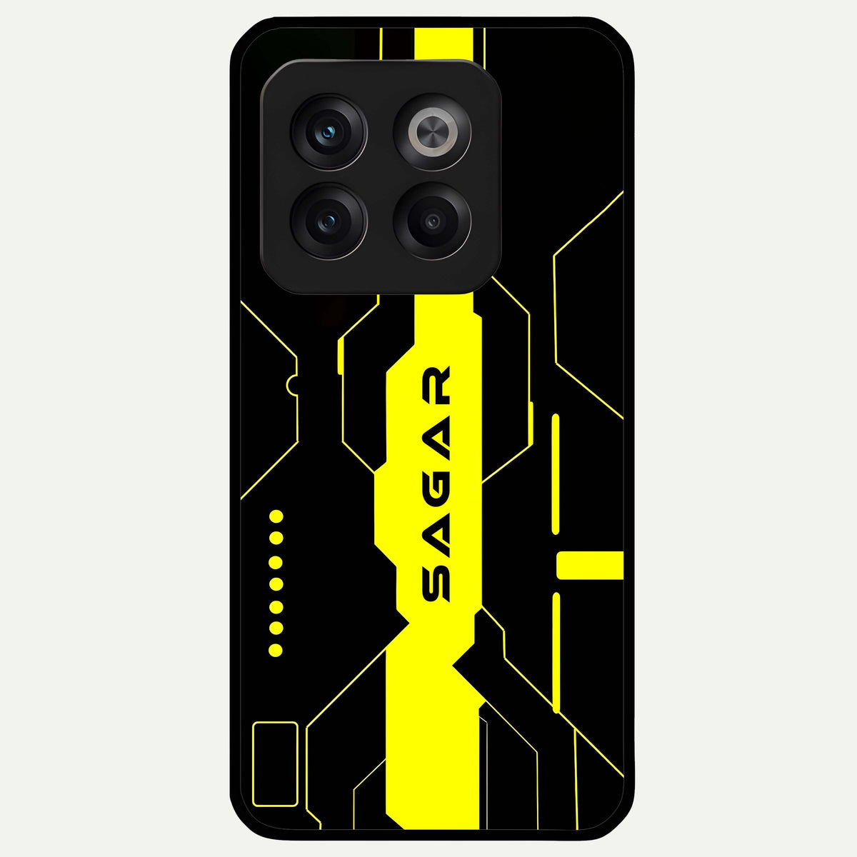  Neon CYBERPUNK Custom Name Glass Case For OnePlus 10T back cover – full design glossy printed glass finish