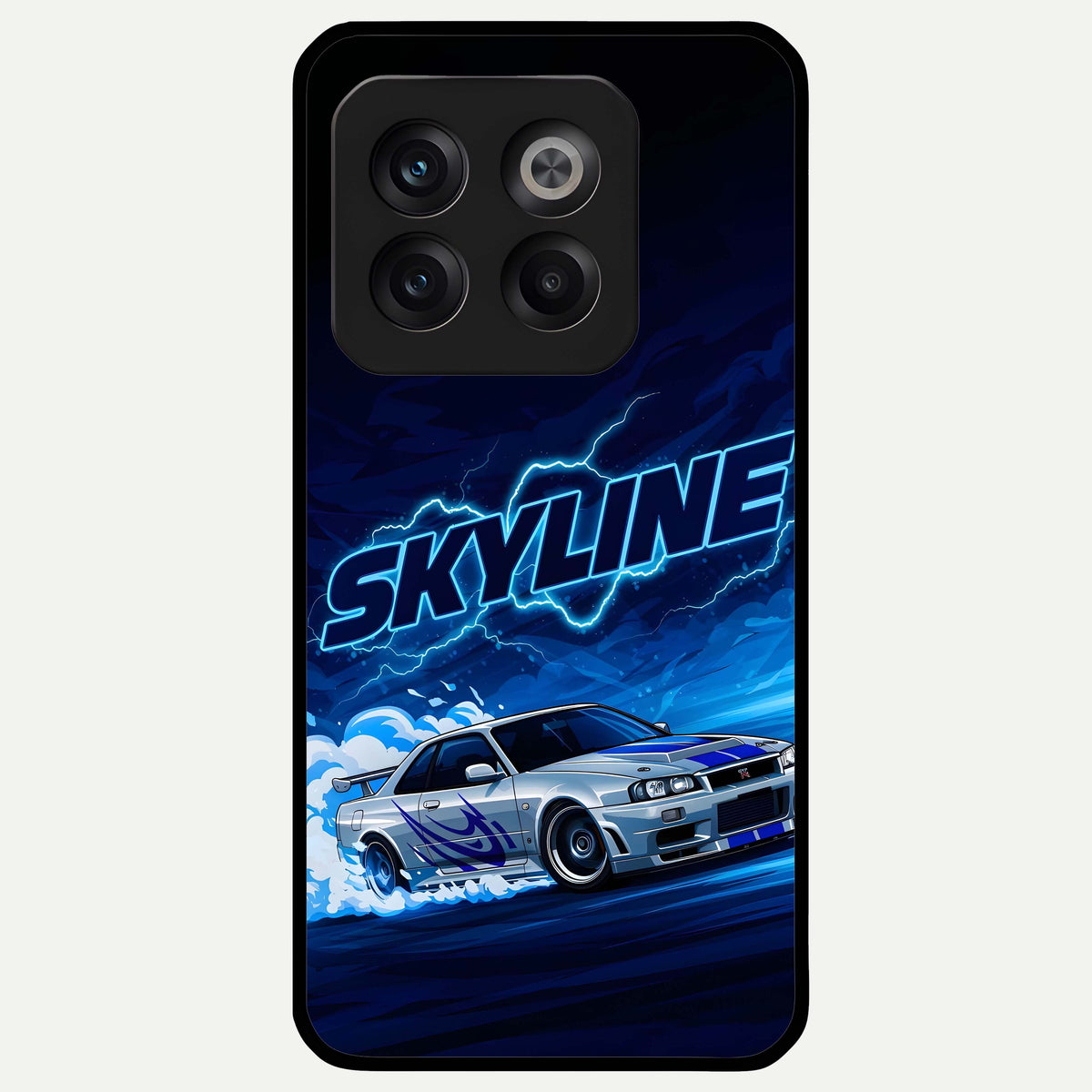  Neon Drift Beast Glass Case For OnePlus 10T back cover – full design glossy printed glass finish