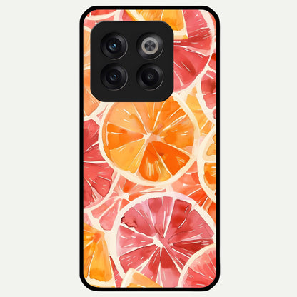  Orange Fruits Pattern Glass Case For OnePlus 10T back cover – full design glossy printed glass finish