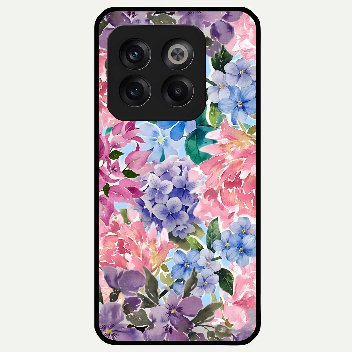  Pastel Floral Mix Glass Case For OnePlus 10T back cover – full design glossy printed glass finish