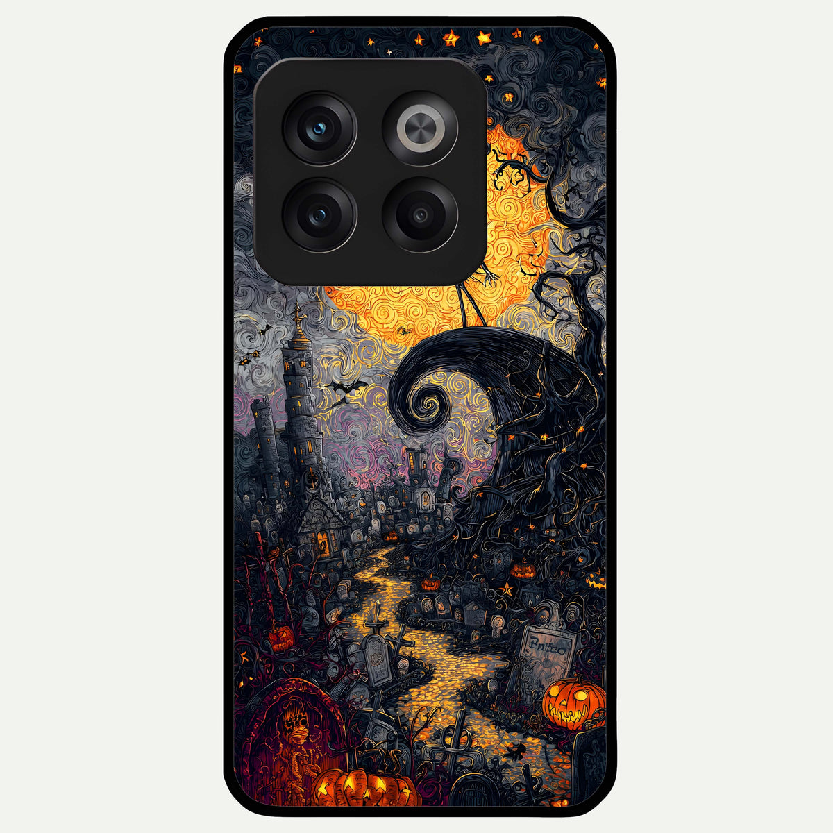  Pumpkin Moonlight Tale Glass Case For OnePlus 10T back cover – full design glossy printed glass finish