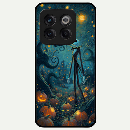  Pumpkin Moon Night Glass Case For OnePlus 10T back cover – full design glossy printed glass finish