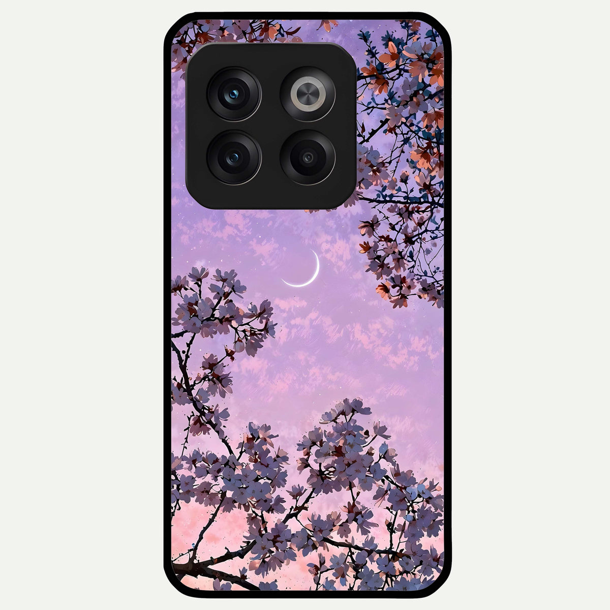  Purple Serenity Moon Glass Case For OnePlus 10T back cover – full design glossy printed glass finish