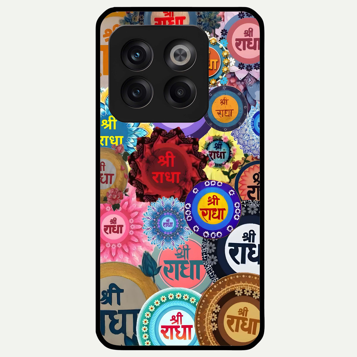  Radha Divine Bloom Glass Case For OnePlus 10T back cover – full design glossy printed glass finish