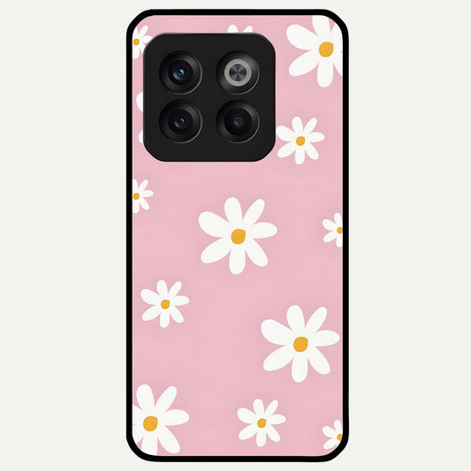  Soft Daisy Bliss Glass Case For OnePlus 10T back cover – full design glossy printed glass finish