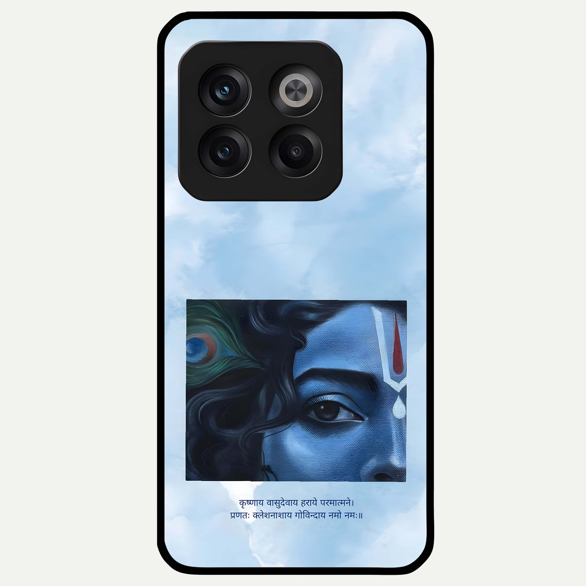  Spiritual Krishna Glass Case For OnePlus 10T back cover – full design glossy printed glass finish