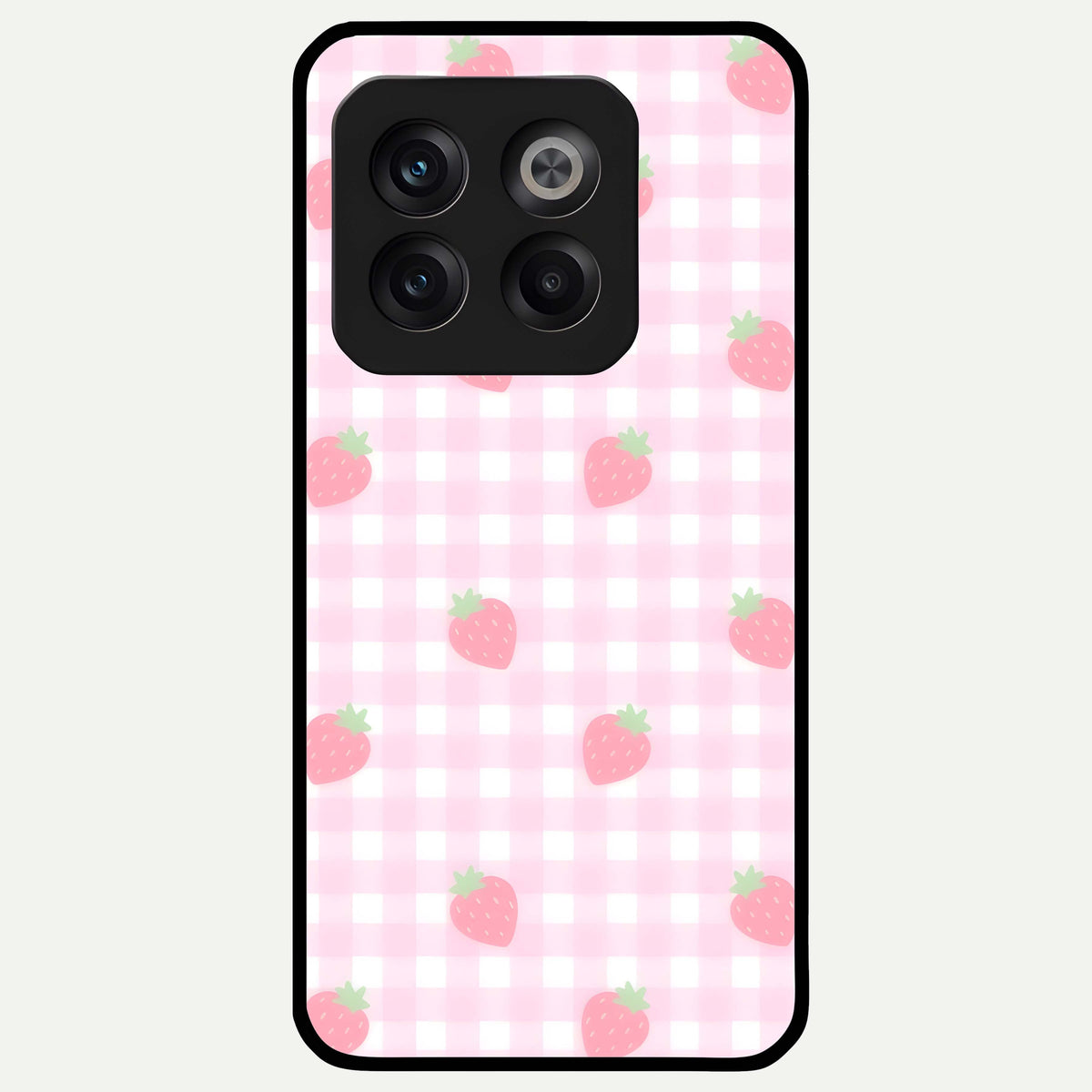  Strawberry Picnic Love Glass Case For OnePlus 10T back cover – full design glossy printed glass finish