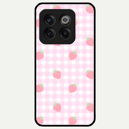  Strawberry Picnic Love Glass Case For OnePlus 10T back cover – full design glossy printed glass finish